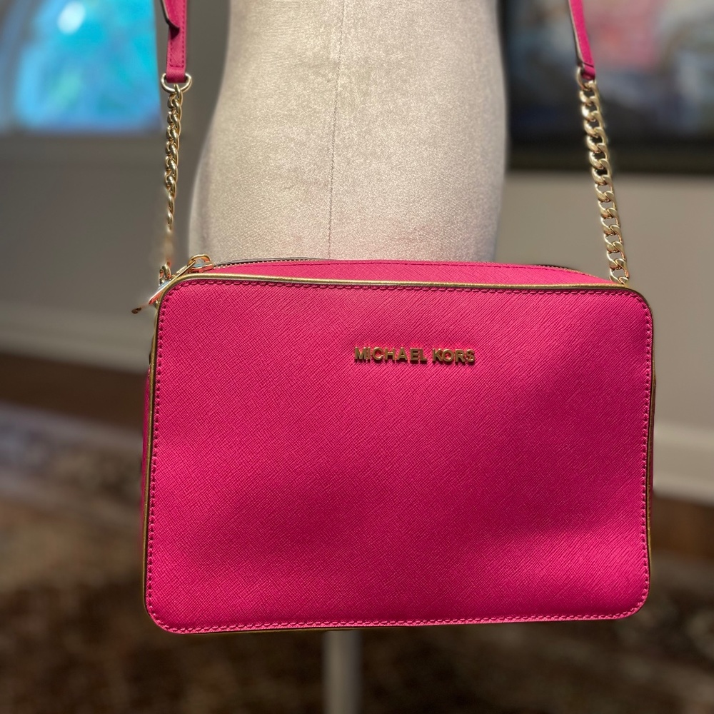 Michael Kors Collection Cross Body Bag Leather/brass PRISTINE